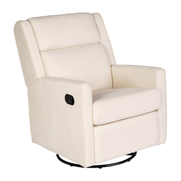 Cream |#| Manual Rocking Recliner Chair with 360° Swivel and Gliding Motion in Cream