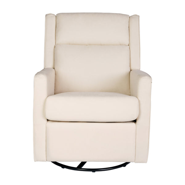 Cream |#| Manual Rocking Recliner Chair with 360° Swivel and Gliding Motion in Cream