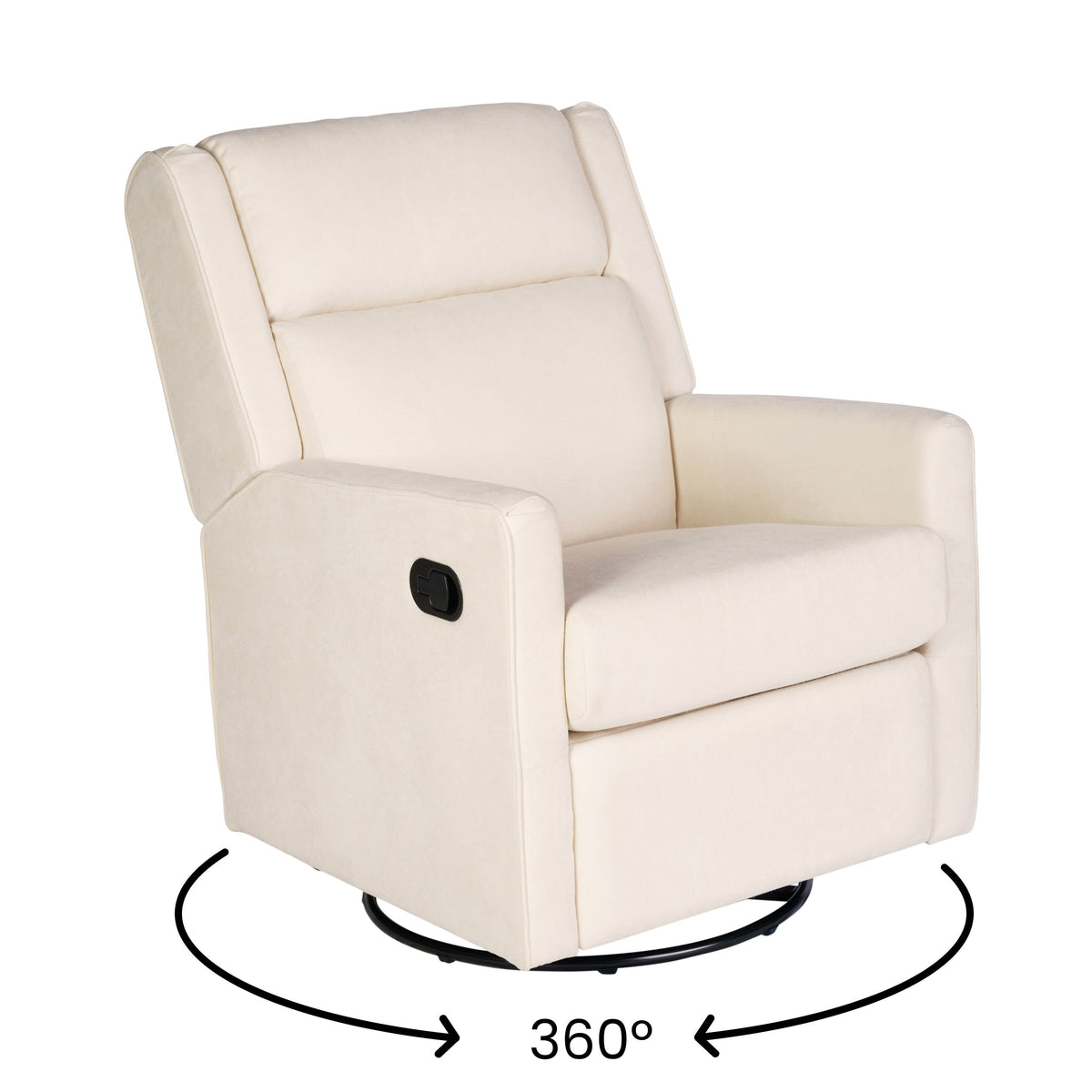 Cream |#| Manual Rocking Recliner Chair with 360° Swivel and Gliding Motion in Cream