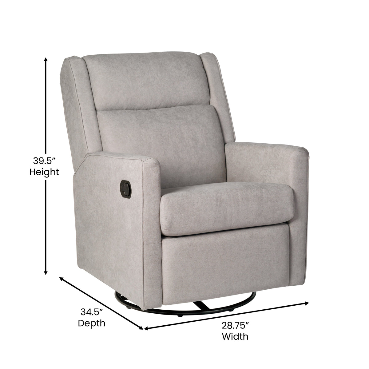 Light Gray |#| Manual Rocking Recliner Chair with 360° Swivel and Gliding Motion in Light Gray