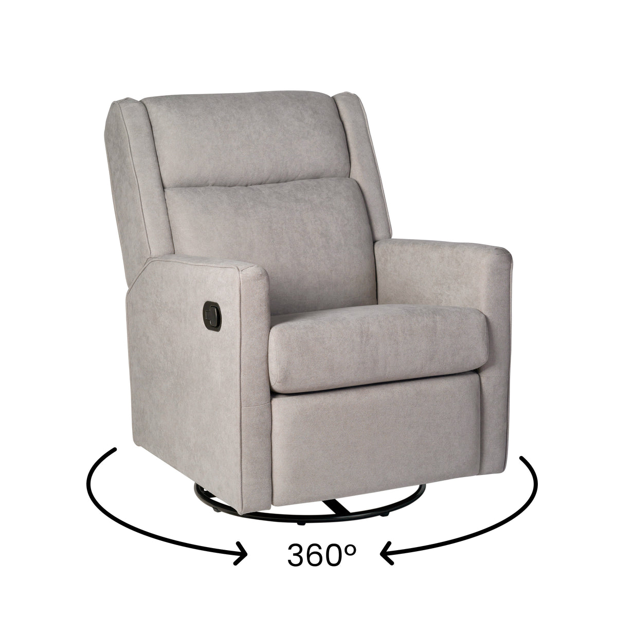 Light Gray |#| Manual Rocking Recliner Chair with 360° Swivel and Gliding Motion in Light Gray