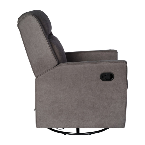 Dark Gray |#| Manual Rocking Recliner Chair with 360° Swivel and Gliding Motion in Dark Gray