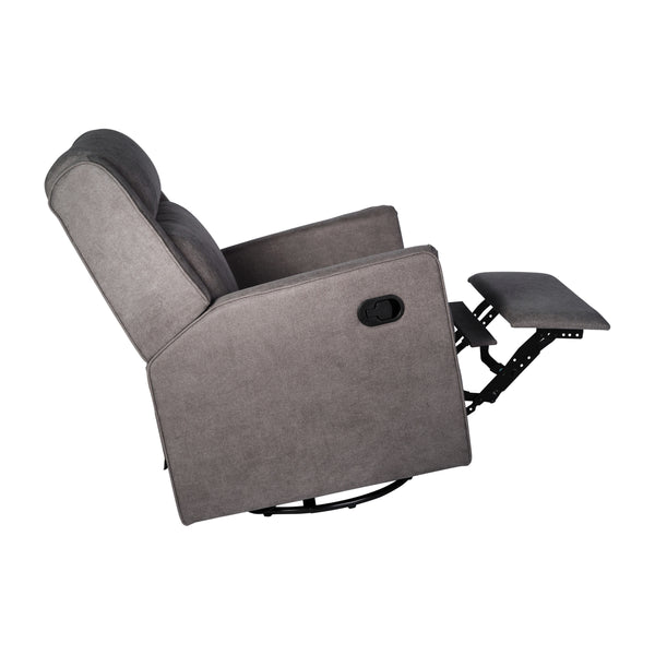 Dark Gray |#| Manual Rocking Recliner Chair with 360° Swivel and Gliding Motion in Dark Gray