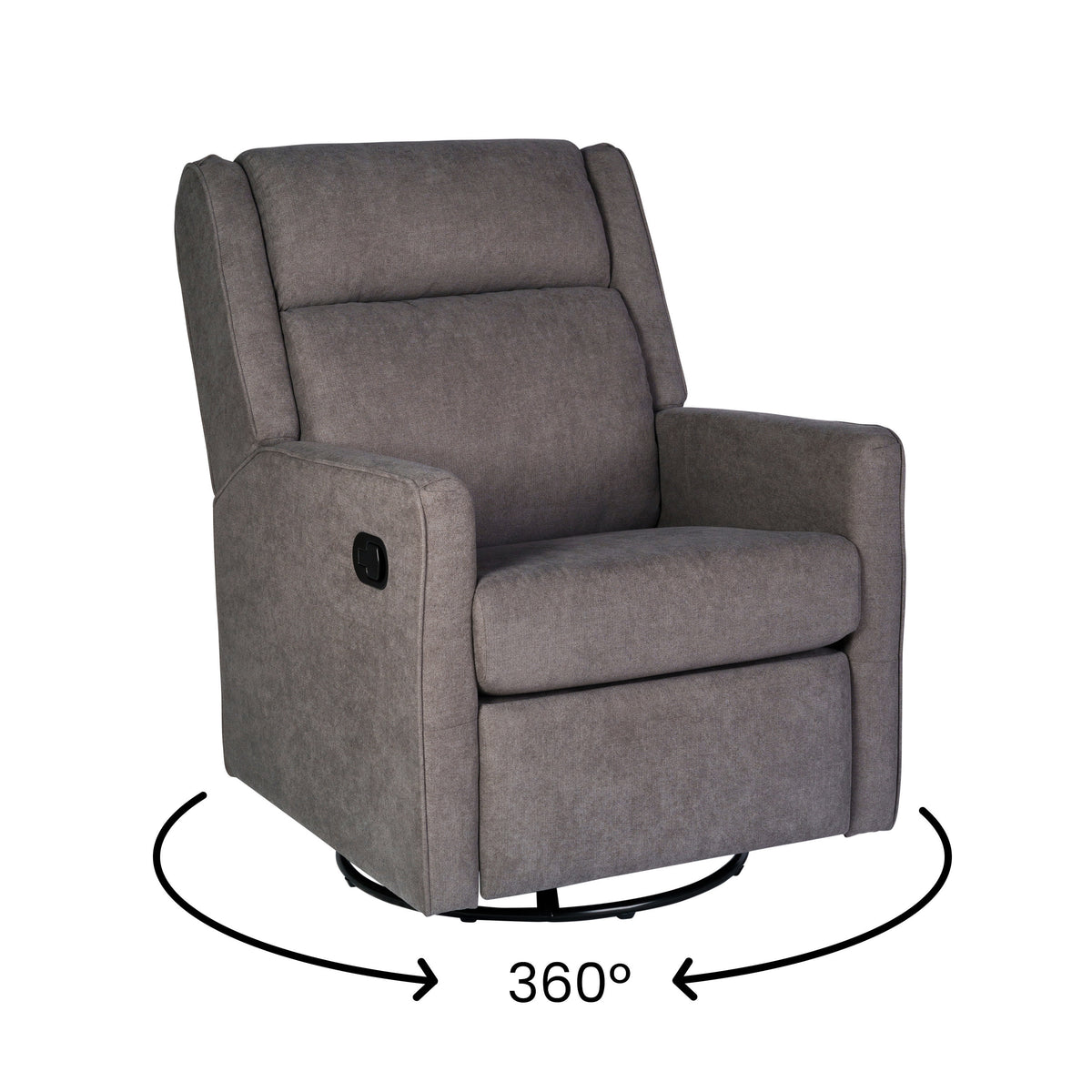 Dark Gray |#| Manual Rocking Recliner Chair with 360° Swivel and Gliding Motion in Dark Gray