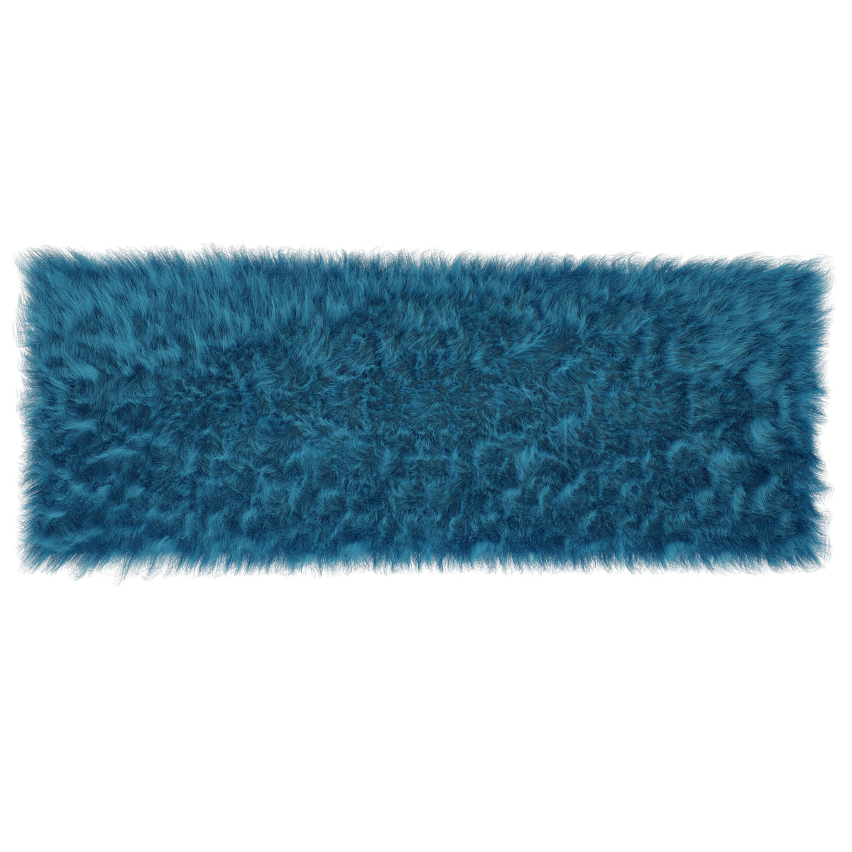 Turquoise,2' x 7' |#| Extra Soft & Fluffy Turquoise Faux Fur Round Indoor 2' x 7' Plush Area Rug