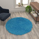 Turquoise,4' Round |#| Extra Soft & Fluffy Turquoise Faux Fur Round Indoor 4' x 4' Plush Area Rug