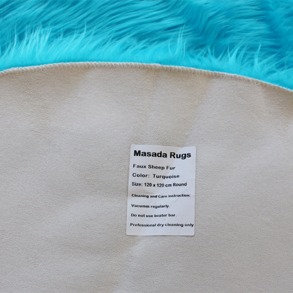 Turquoise,4' Round |#| Extra Soft & Fluffy Turquoise Faux Fur Round Indoor 4' x 4' Plush Area Rug