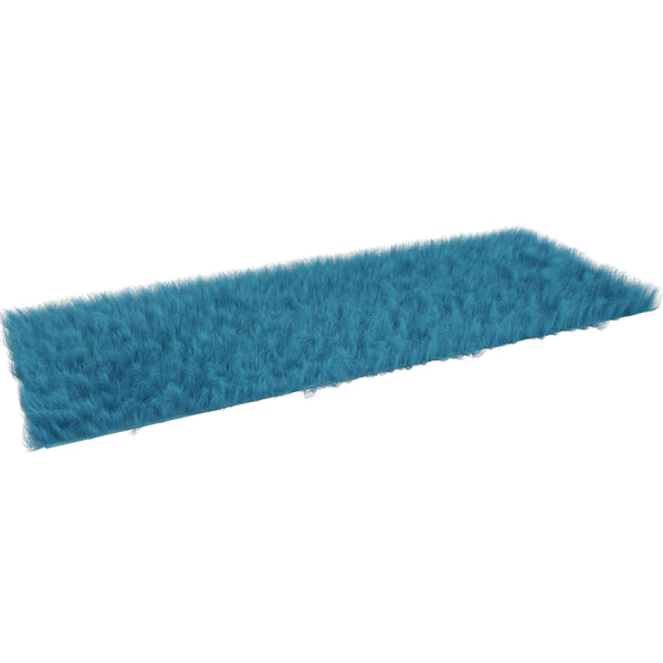 Turquoise,2' x 7' |#| Extra Soft & Fluffy Turquoise Faux Fur Round Indoor 2' x 7' Plush Area Rug