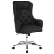 Black Fabric |#| Home and Office Diamond Patterned Button Tufted High Back Chair in Black Fabric