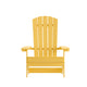 Yellow |#| All-Weather Poly Resin Folding Adirondack Chair in Yellow - Patio Chair