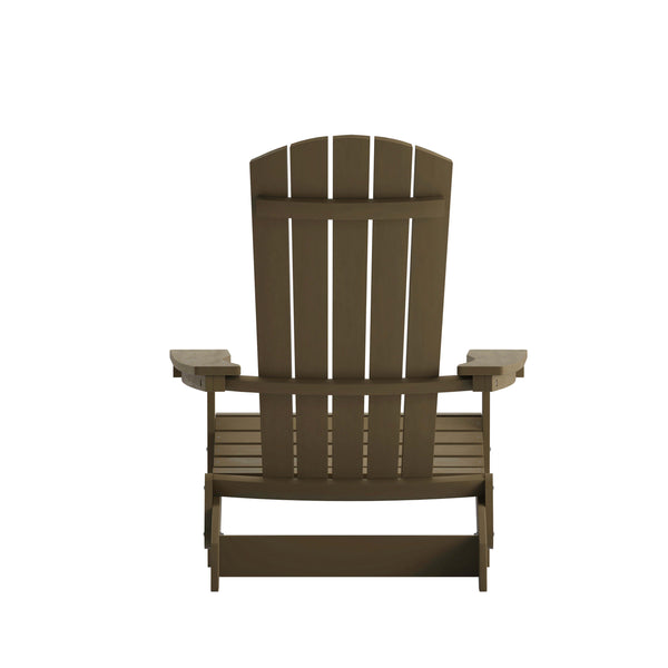 Mahogany |#| All-Weather Poly Resin Folding Adirondack Chair in Mahogany - Patio Chair