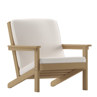 Charlestown All-Weather Poly Resin Wood Adirondack Style Deep Seat Patio Club Chair with Cushions - View 1