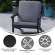 Black/Charcoal |#| All-Weather Poly Resin Adirondack Style Chair & Cushions - Black/Charcoal