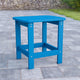 Blue |#| All-Weather Poly Resin Adirondack Side Table in Blue - Patio Table
