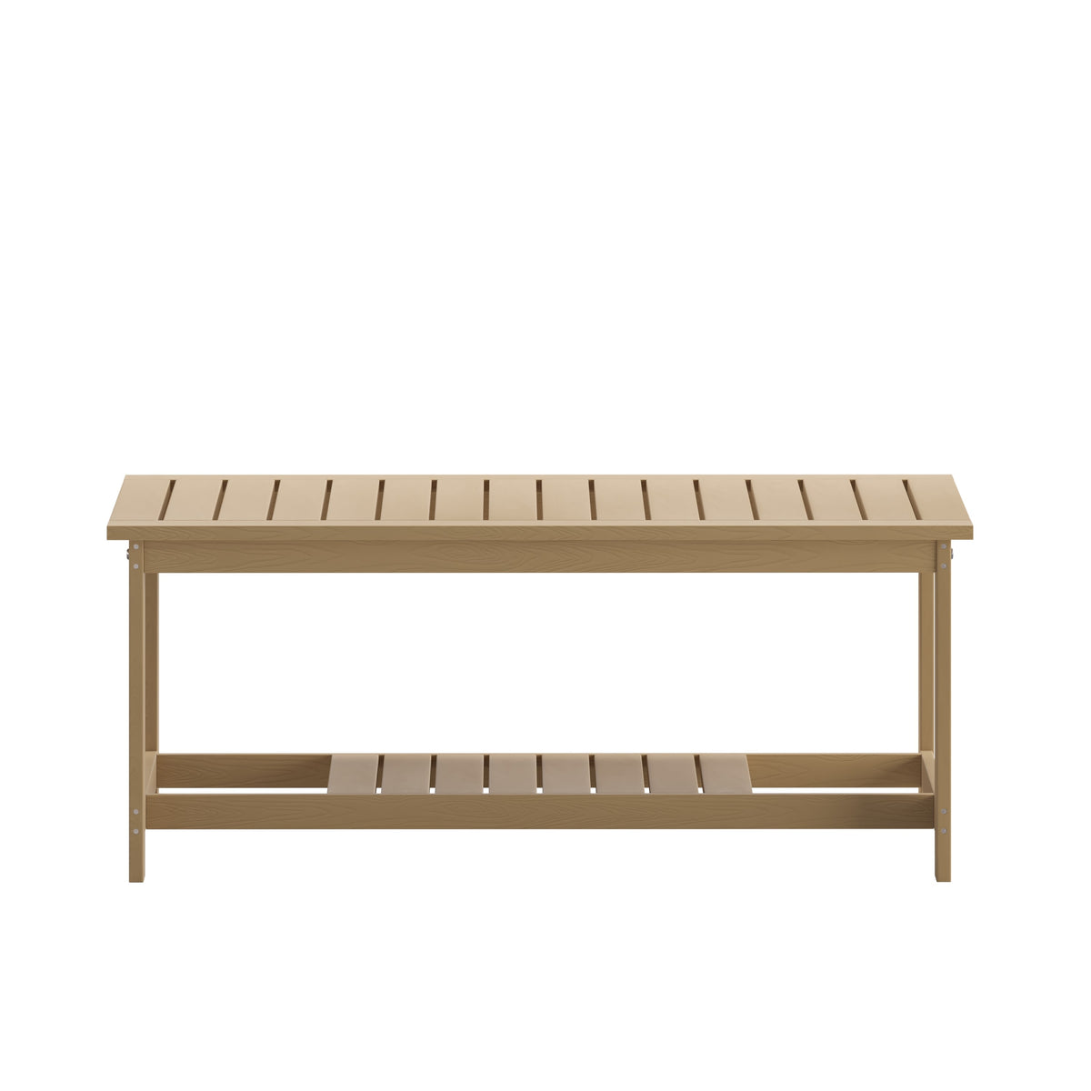 Natural Cedar |#| Indoor/Outdoor Poly Resin 2-Tier Adirondack Coffee Table - Natural Cedar