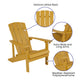 Yellow |#| Outdoor Yellow All-Weather Poly Resin Wood Adirondack Chair