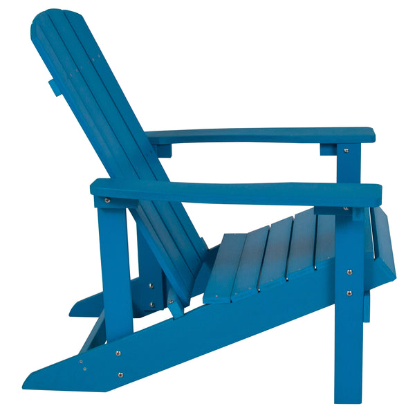 Blue |#| Outdoor Blue All-Weather Poly Resin Wood Adirondack Chair