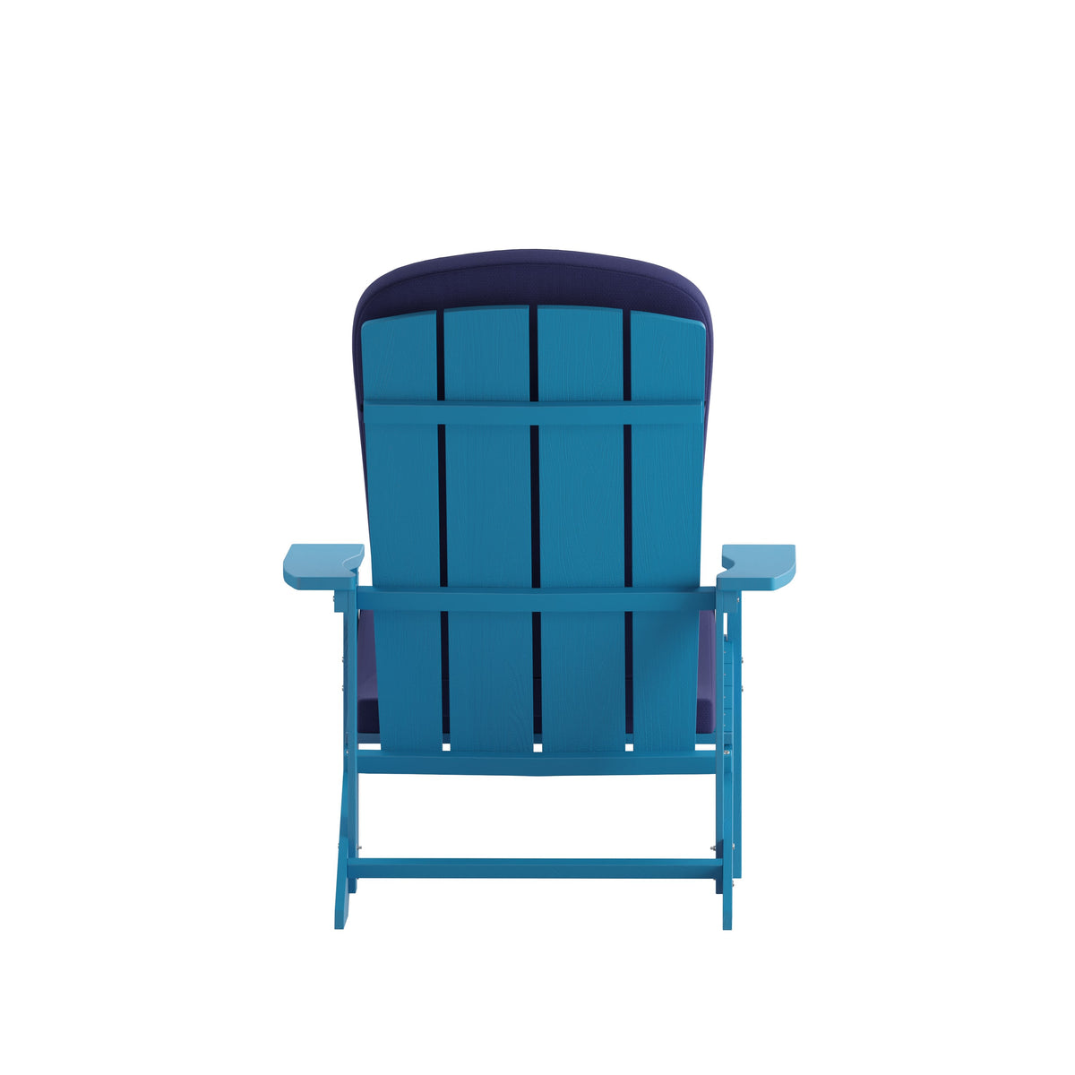 Blue |#| Indoor/Outdoor Blue Adirondack Chairs with Blue Cushions - Set of 2