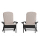 Slate Gray/Cream |#| Indoor/Outdoor Slate Gray Adirondack Chairs with Cream Cushions - Set of 2