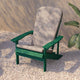 Green/Cream |#| Indoor/Outdoor Green Adirondack Chairs with Cream Cushions - Set of 2