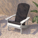 White/Gray |#| Indoor/Outdoor White Adirondack Chairs with Gray Cushions - Set of 2