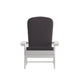 White/Gray |#| Indoor/Outdoor White Adirondack Chairs with Gray Cushions - Set of 2