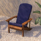 Teak/Blue |#| Indoor/Outdoor Teak Adirondack Chairs with Blue Cushions - Set of 2