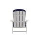 White/Blue |#| Indoor/Outdoor Green Adirondack Chairs with Blue Cushions - Set of 2