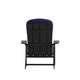 Slate Gray/Blue |#| Indoor/Outdoor Slate Gray Adirondack Chairs with Blue Cushions - Set of 2