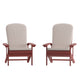 Red/Cream |#| Indoor/Outdoor Red Adirondack Chairs with Cream Cushions - Set of 2