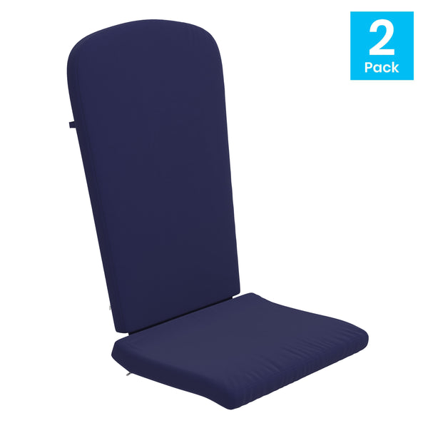 Blue |#| Set of 2 All-Weather High Back Adirondack Chair Cushions in Blue