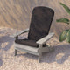 Gray |#| Indoor/Outdoor Gray Folding Adirondack Chairs with Gray Cushions - Set of 2