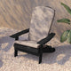 Black/Cream |#| Indoor/Outdoor Black Folding Adirondack Chairs with Cream Cushions - Set of 2
