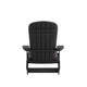 Black/Gray |#| Indoor/Outdoor Black Folding Adirondack Chairs with Gray Cushions - Set of 2