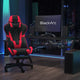 Gaming Desk & Ergonomic Gaming Chair with Footrest & Detachable Pillow Headrest