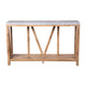 Concrete Top/Warm Oak Frame |#| Farmhouse Style Rustic Entryway Console Table - Warm Oak/Concrete Finish Top