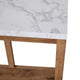 Marble Top/Warm Oak Frame |#| Farmhouse Style Rustic Entryway Console Table - Warm Oak/Marble Finish Top