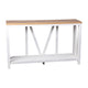 Warm Oak Top/White Frame |#| Farmhouse Style Rustic Entryway Console Table - White/Warm Oak Finish Top