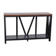 Walnut Top/Black Frame |#| Farmhouse Style Rustic Entryway Console Table - Black/Walnut Finish Top