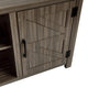 Gray |#| 59 Inch Barn Door TV Stand Fits up to 65inch TV's-Gray Wash Oak & Adjustable Shelf
