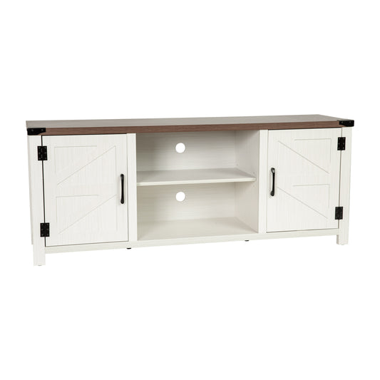 Charlotte Modern Farmhouse Barn Door TV Stand for TV's up to 65 Inches - 59 Inch Industrial Entertainment Center with Adjustable Shelf