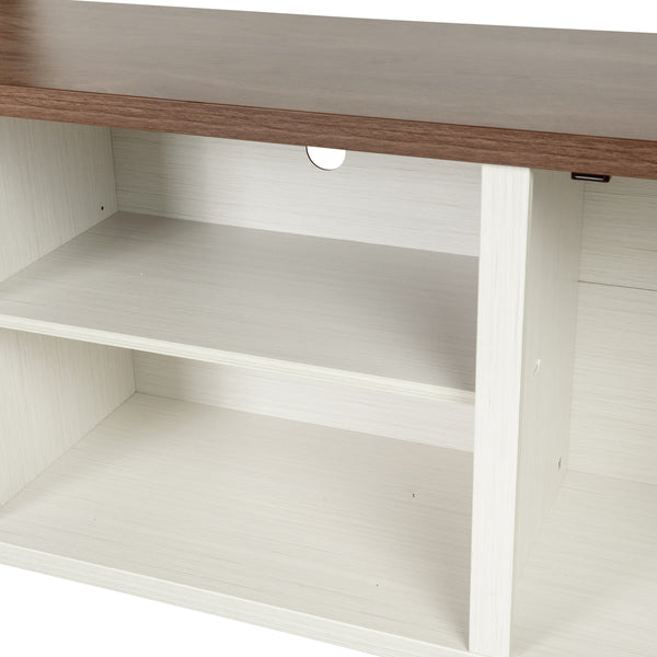White |#| 59 Inch Barn Door TV Stand Fits up to 65" TV's-White Wash with Adjustable Shelf