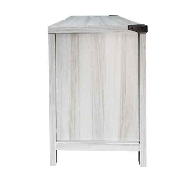 Light Gray |#| 58 Inch Barn Door TV Stand Fits up to 65" TV's-LT GY Wash with Adjustable Shelf
