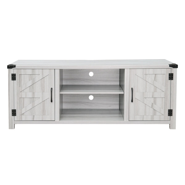 Light Gray |#| 58 Inch Barn Door TV Stand Fits up to 65" TV's-LT GY Wash with Adjustable Shelf