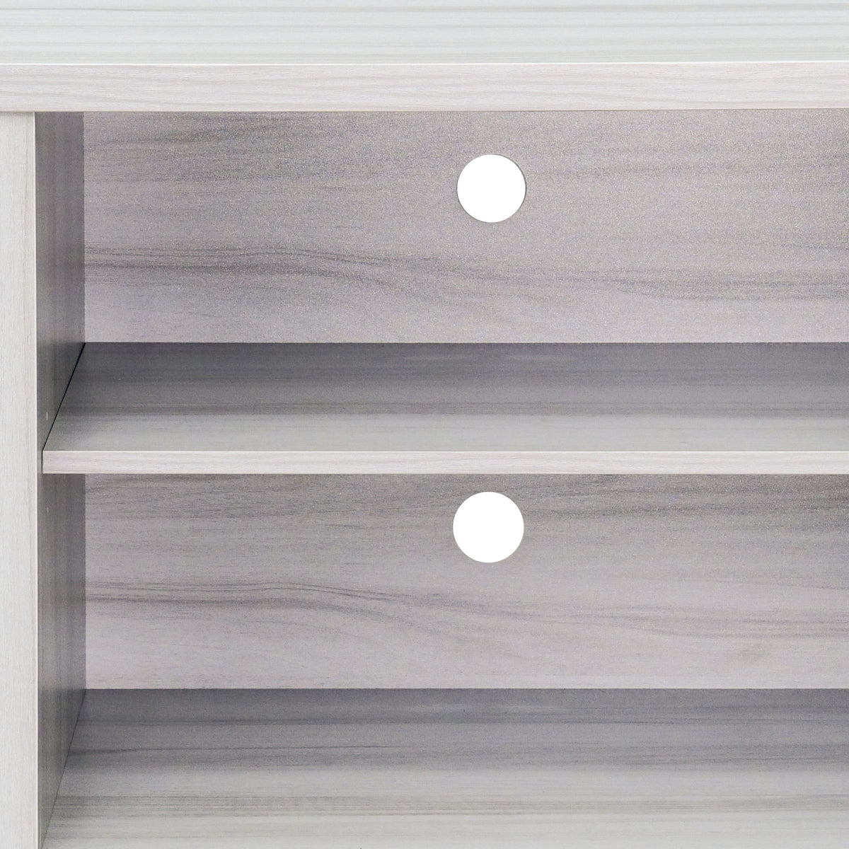 Light Gray |#| 58 Inch Barn Door TV Stand Fits up to 65" TV's-LT GY Wash with Adjustable Shelf