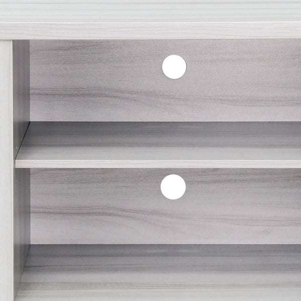 Light Gray |#| 58 Inch Barn Door TV Stand Fits up to 65" TV's-LT GY Wash with Adjustable Shelf