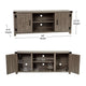 Gray |#| 59 Inch Barn Door TV Stand Fits up to 65" TV's-Gray Wash Oak & Adjustable Shelf