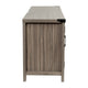 Gray |#| 59 Inch Barn Door TV Stand Fits up to 65" TV's-Gray Wash Oak & Adjustable Shelf