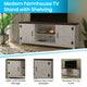 White |#| 59 Inch Barn Door TV Stand Fits up to 65" TV's-White Wash with Adjustable Shelf