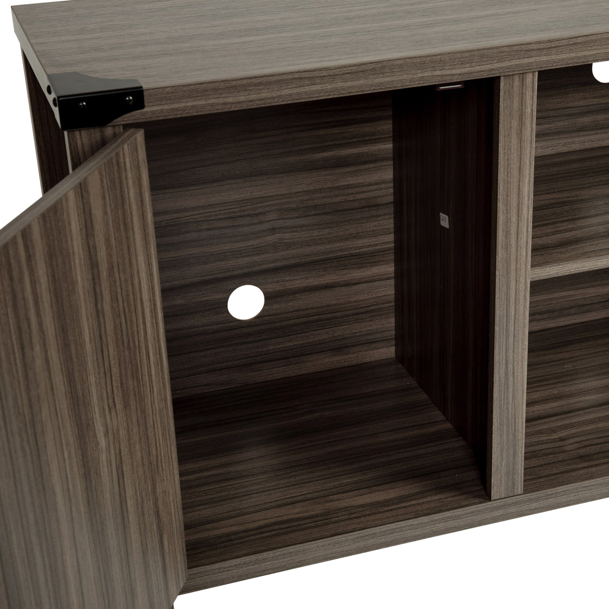 Gray |#| 59 Inch Barn Door TV Stand Fits up to 65" TV's-Gray Wash Oak & Adjustable Shelf